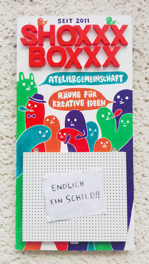 SHOXXXBOXXX sign board